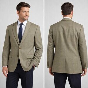 Chaps Ralph Lauren Wool Sport Coat Gun Club Check Blazer Men's 44R